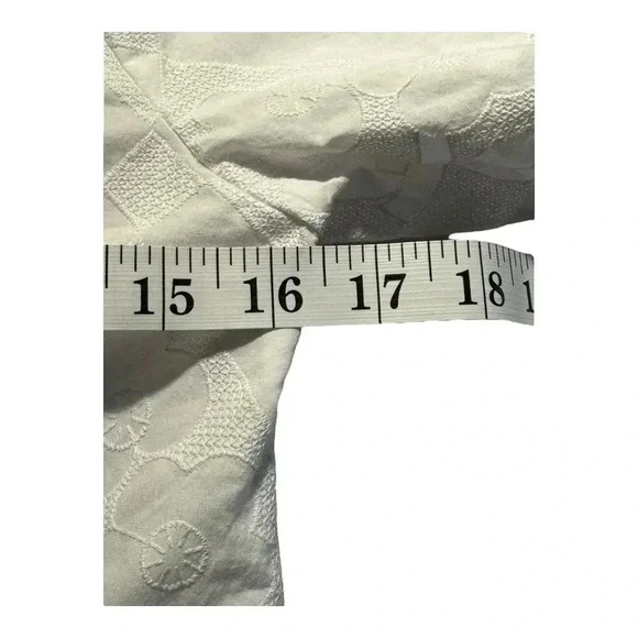 NEW Madewell Women’s Size 00 Eyelet White 
Darted V-Neck Top in‎ Floral NWT - Picture 7 of 8